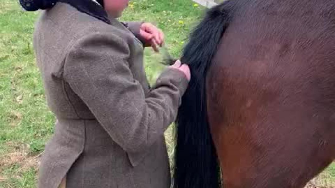 Sadie with Alfie, age 9, class 7, fastest time to plait a tail