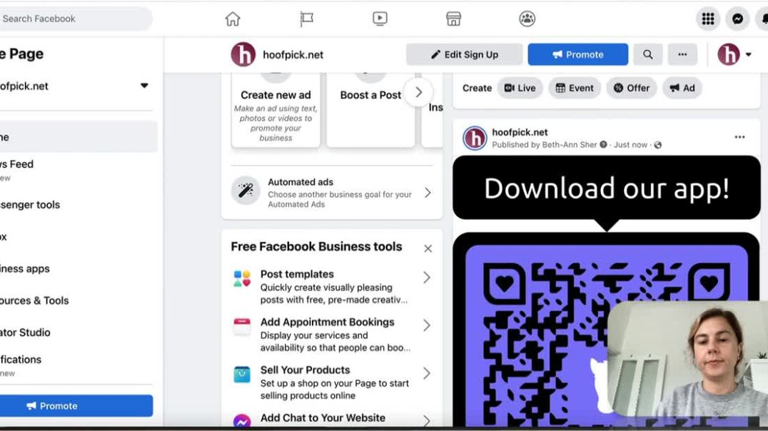 ⁣Creating a QR code with Hoofpick Link